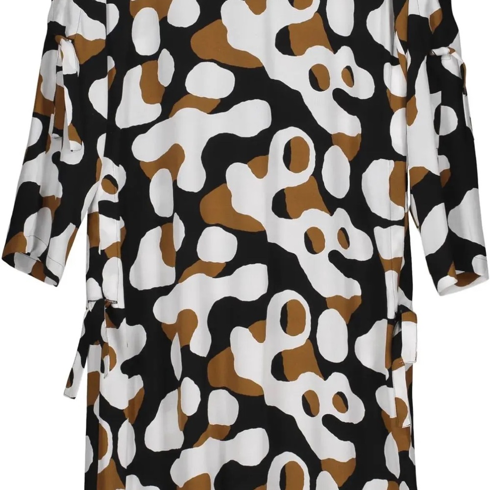 Marimekko Women's Paulina dress size 38- Black, White, Brown Abstract Design - Picture 6 of 8